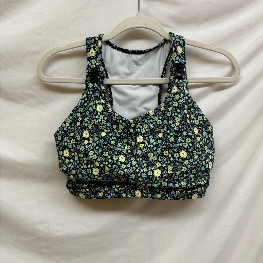 Semis nursing sports bra size medium black floral